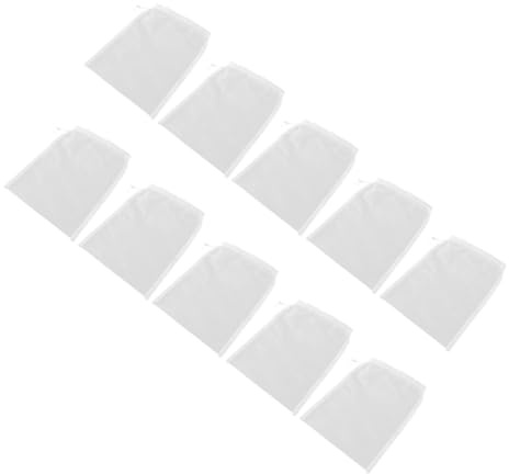 EPIGEIST 10 Pezzi Sacchetti Filtranti Riutilizzabili in Rete Non Tessuta Filtro Maglia Fina per Tè Spezie e Succhi Sacchetti con Coulisse per Infusione e Filtraggio in Cucina