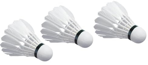 Generisch Feder-Badminton-Federbälle - Entenfeder-Federbälle Für Badminton | Natürliche Kork-Federbälle | 3er-Pack Langlebige Trainings-Federbälle Für Hallen-, Outdoor-, Strandspiele, Jugendspieler