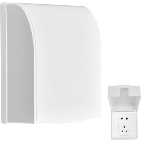 Type 86 Cache Prise Etanche Electrique Murale, Boîtier Étanche Plastique Interrupteur Mural, Cache Interrupteur Mural, Sans Perçage, pour Salle de Bain, Chambres, Cuisine Extérieur (Blanc)