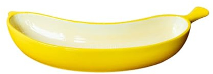 SOIMISS Kreative Bananenförmige Keramikplatte in Gelb Spülmaschinenfest mit Antihaftbeschichteter Oberfläche für Moderne Cafés und Partys als Dessert und Vorspeisenteller