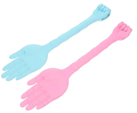CLISPEED 2stücke Handmassagehammer und Massagestab für Rücken Tragbar aus Robustem Tpr-material für Büro und Unterwegs Entspannt Körper Rosa und Himmelblau