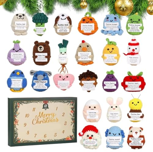 Calendrier de l Avent avec Compte à Rebours pour Noël | 2D En Acrylique Cadeau De Fête Pour Les Fêtes | Calendrier de l'Avent de 24 Jours avec Accessoires Émotionnels | Pour Anniversaire Adolescents A