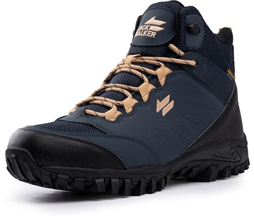 Jack Walker JW6255 Men's Waterproof Suede Hiking Boots | Hydroguard Waterproof, Suede Leather, Breathable Mesh, Lightweight, High-Grip Sole, Padded Ankle Support, Hiking