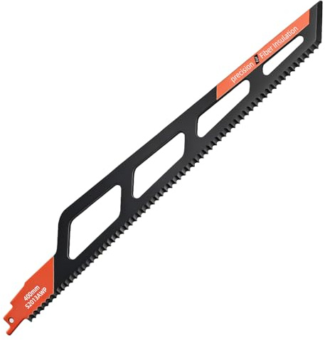1x PRO sticksågsblad för isoleringsmaterial, 400 mm isoleringssågblad | Sågblad för mineralull, kartong, gummi, matta, läder, skum och fiberisoleringsmedel