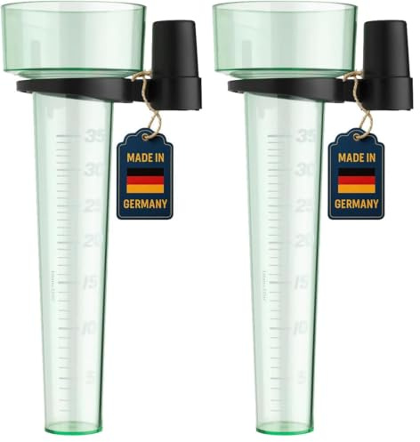 TFA Dostmann Pluviomètre analogique, 47.1013, résistant aux intempéries, pour Le Jardin, mesurer la quantité de Pluie, Vert (Lot de 2)