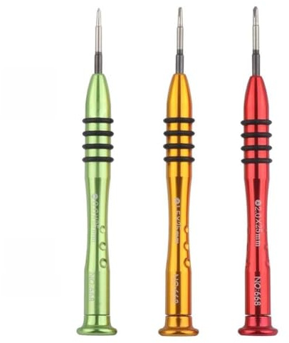 Triwing Lot de 3 tournevis de précision Y000 Y0 Y2 pour réparation de commutateur de téléphone, 0,6 mm, 1,5 mm, 2 mm en alliage d'aluminium
