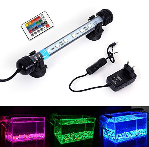 MLJ Eclairage Aquarium LED, étanche à L'eau LED Poisson Dragon Lumière D'éclairage (Expédié d'Allemagne) (18cm, RGB)