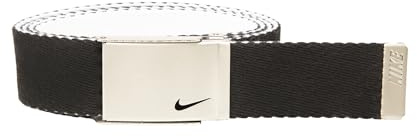 NIKE Reversible Single Web Cinturón, Negro/Blanco, Talla única para Mujer