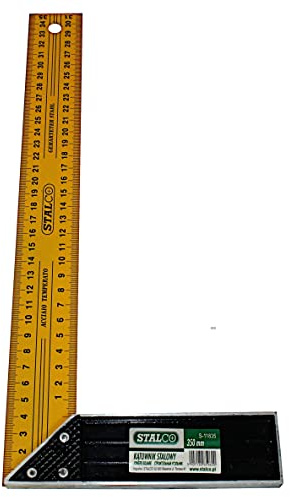 Stalco - Squadra da falegname, in acciaio, 350 mm