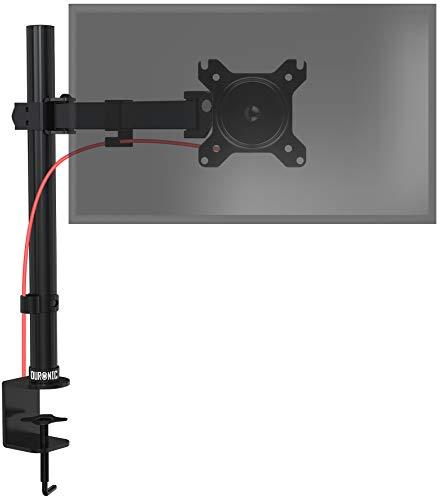Duronic DM151X2 Monitor-Halterung 1 Monitor für 13-27 Zoll Flach & Curved Bildschirm-Halterung 8kg, Monitor Tischhalterung Höhenverstellbar Neigbar Schwenkbar Drehbar, Vesa Halterung, Monitor-Arm