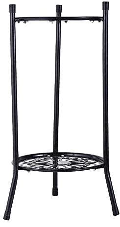 Tsuchiya Soporte alto para metal | 2 niveles altos para hierro forjado para exteriores - Soporte decorativo para macetas, para esquina, terraza, salón, jardín