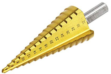 XIZONLIN HSS Stufenbohrer Satz Set - Titanbeschichtet, Exact Pagoda Konusbohrer Kegelbohrer Loch Dreieck Shank Tool 4-12/4-20/4-32mm
