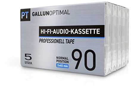 GALLUNOPTIMAL PT90 Audiokassetten 90 min. Leerkassetten in professionell Tape Ausführung