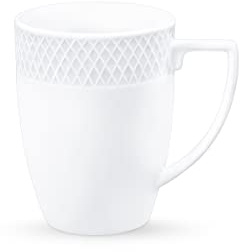 Wilmax | Tekoppar och kaffekoppar uppsättning om 2 | kaffekoppar porslin | muggset | kopp för te, kaffe, cappuccino | porslinsmuggar med handtag | för kontor och hem | vit | presentset | 350 ml
