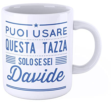 New Indastria Tazza Mug personalizzata con nome Davide Puoi usare questa tazza solo se sei Davide - Tazza per colazione o per arredare