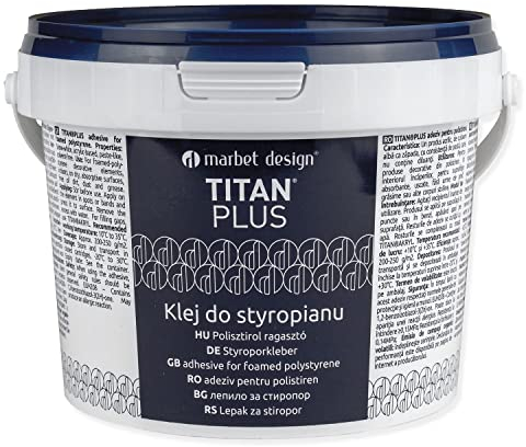 Marbet | Styroporkleber TITAN PLUS | Stuckleisten Kleber | Anbringen von Dekorelemente aus Styropor | Lösungsmittelfrei | Überstreichbar | Elastisch | 4 kg Eimer