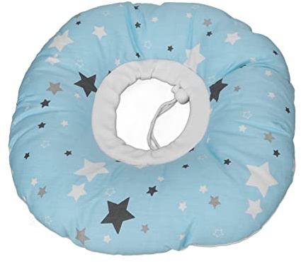 FILFEEL Piercing-Kissen für Seitenschläfer, Weiches Donut-Ohrkissen mit Sternmuster zur Schmerzlinderung in leuchtendem Hellblau