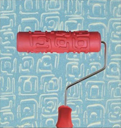 Psivika 7 Art Roller DIY Patterned Paint Roller Wall Painting Pattern Roller Decorative Texture Roller Rubber Roller with Handle for Wall Treatments, Furniture and Cabinetry Finishes (7-GT086)