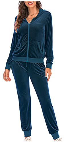 NUSGEAR 2023 Chandal Mujer Completo otoño invierno 2pc Patchwork Deportivo Tracksuit Terciopelo chaqueta con capucha y pantalones Sudaderas Cremallera Conjunto Traje Moda Casual Jogging Chándal