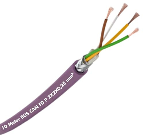 Lapp 10m Unitronic BUS CAN FD P 2x2x0,25 mm² - Geschirmte Busleitung | Hochflexible Schleppkettenleitung, UV- & ölbeständig, PUR-Mantel, UL/CSA zertifiziertes Buskabel für 120 Ohm Systeme