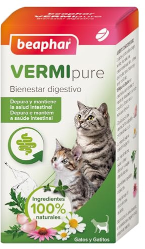 Beaphar VERMIpure Comprimidos Naturales Gatos y Gatitos - 50 Comprimidos