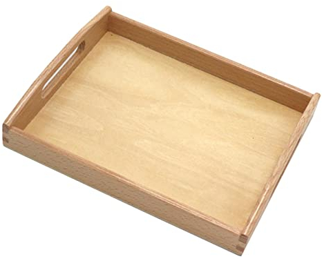 Folpus Vassoio di Legno per Servire, Vassoio Montessori Educativo in Legno, Pratico e Duraturo, Vassoi in Legno per attività Creative, Piccolo