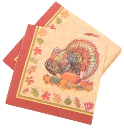 minkissy 40 St Middagsservetter Höst Servetter Papper Pappershandduk Turporken Pumpa Pappersservetter Tacksägelseservetter Thanksgiving Cocktail Servetter Kalkon Disponibel