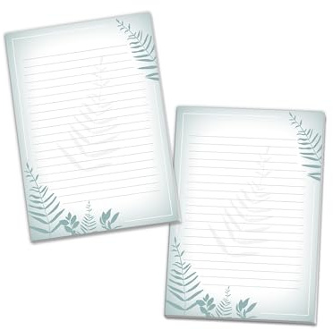 2 Briefblöcke Motiv Natur Grün Eukalyptus Blättern Briefpapier für Jungen Mädchen Kinder und Erwachsene Geschenk (2 Blöcke A4 mit je 25 Blätter)