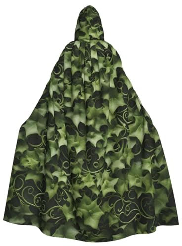 XULLZH Longue cape à capuche pour adulte avec imprimé floral tourbillons de lierre pour Noël, Halloween, fête, jeu de rôle
