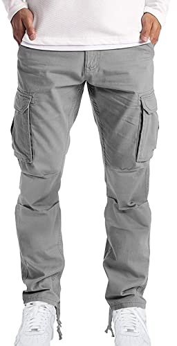 Générique Hommes Cargo Pants Pantalon Cargo Coton Pantalon Randonnée Homme Sport Outdoor Jogging Homme Ceinture Elastique Jogging Homme Large Pantalon Cargo Militaire