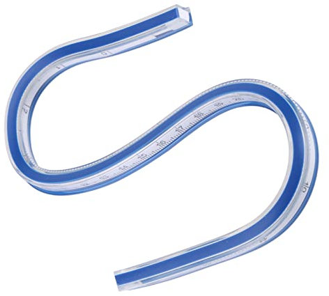 Flexibles Kurvenlineal, flexibles Lineal, Kunststoffmaß, Holzbearbeitungswerkzeug, biegsames Lineal, Maßstablineal zum Zeichnen, technisches Zeichnen, doppelseitiger Maßstab (30 cm)