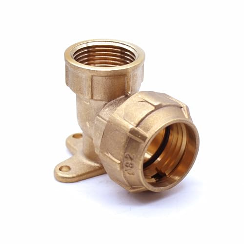 DOJA Barcelona | Racor Codo Mural Polietileno | PE | Compresión | 30x1 | Pack 2 | Racor Codo Polietileno para Instalaciones de Riego | Conector Codos Tuberias para Radiadores, Aire Comprimido