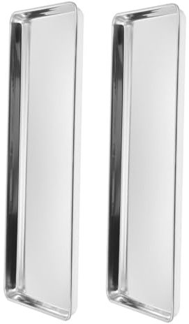 JECOMPRIS 2pcs Stainless Steel Steam Pan Rice Tray for Serving Vermicelli at Parties Kitchen and Easy to Clean