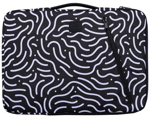 Exacompta - Réf. 17352E - 1 Housse ordinateur compatible avec PC de 15-16 pouces - poignée rétractable - petite poche à l'avant - fermeture zippée sur 2 côtés - en tissu recyclé - Moon