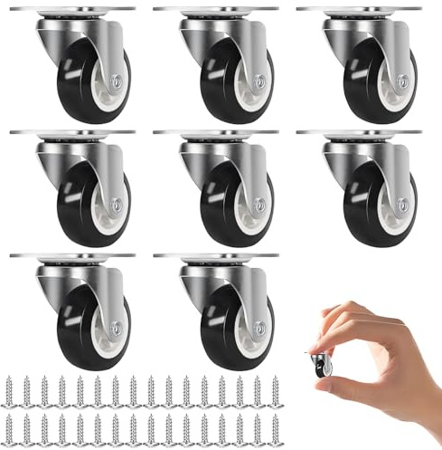 Sprießen 8 Piezas Rueda Pequeñas Para Muebles, Ruedas Giratorias 360°, Ruedas De Transporte Universales Con Tornillos