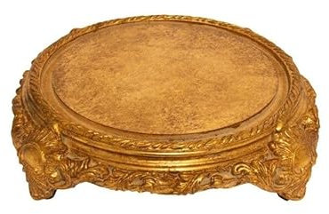 Base Barocca per Campana in Legno Foglia Oro 35 cm | Elegante Base Decorativa in Stile Classico | Ideale per Campane di Vetro, Centrotavola e Esposizioni