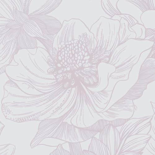 CiCiwind Papier peint autocollant - Papier peint fleurs roses - 44 cm × 10 m - Film pour meubles imperméable - Vinyle - Détachable - Film adhésif - Fleurs pour mur, placards, meubles - Décor