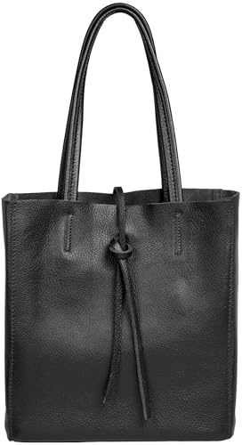 Caspar mittelgroße Leder Shopper Schultertasche Casual Damen Tasche mit Sicherheitsfach - CLASSIC LINE - Modell No.814 - Made in Italy