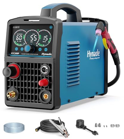 55A Pilot Arc Plasma Cutter, Large LED Display, Non-Touch Air Sensor 55A Plasma Cutter Machine 110/220V Dual Voltage, IGBT Inverter, 1/2'' Clean Cut, 2T/4T for Beginners DIY