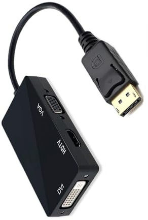 FCJPYRAPS Adattatore Displayport DP 3 in 1 Compatibile con HDMI DVI VGA 1080P for proiettore TV Laptop PC Display Port Cavo convertitore connettore Linea di conversione Display