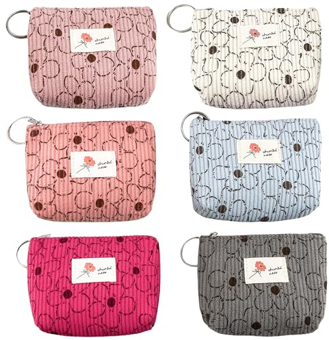 6 Stück kleine Kosmetiktasche，Kosmetiktasche kleinDamen，Geldbeutel klein，münzen aufbewahrung，mini geldbörse Damen，kleine für Handtasche