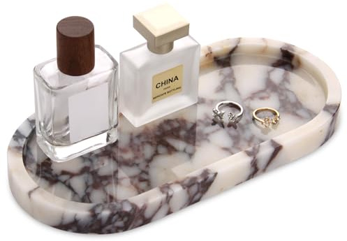 Natural Marble Tray Oval, Calacatta Viola, 25 x 12 x 2 cm