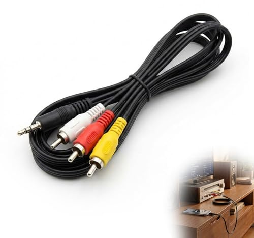 tiyiyok Câble AV RCA 3,5 mm TRRS vers 3 RCA 3 Mètre, Câble Audio Vidéo Jack vers Cinch, Transmission Stable, Adaptée Aux Téléviseurs, Ordinateurs, Appareils Photo Et Récepteurs de Home Cinéma