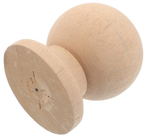 NUSITOU Solid Wood Ball Finial Unpainted for DIY Furniture and Flagpoles, Rustic Wooden Post Cap Vintage Roman Style, Sturdy Decorative Topper for Stair Railings and Garden Fences