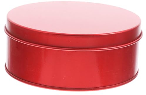 jojofuny Scatola Rotonda in Latta Rossa per Dolci e Caramelle Superficie Liscia e Design Classico per Feste e Conservazione lungo Termine