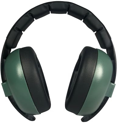 Banz Ohrenschützer Snr 24.3dB weich und bequem mit Schutz Hörgerät für Babys und Kinder klein (Rauschunterdrückung Bewertung Führer in der Industrie) 0-2 Jahre Mittel Dunkelgrün