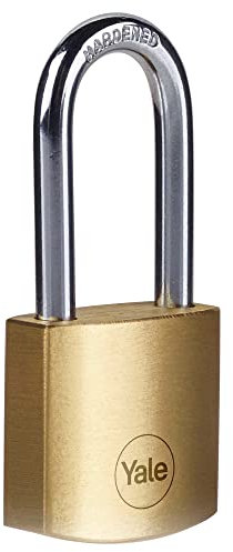 Yale Lucchetto in ottone Y110B/40/140/1 corpo 40mm, arco lungo in acciaio, 3 chiavi