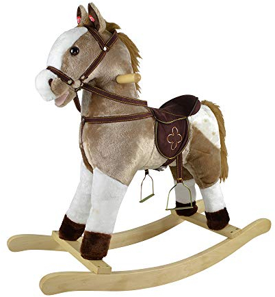 Knorrtoys 40503 - Schaukelpferd Levi, Medium, Braun, Weiß