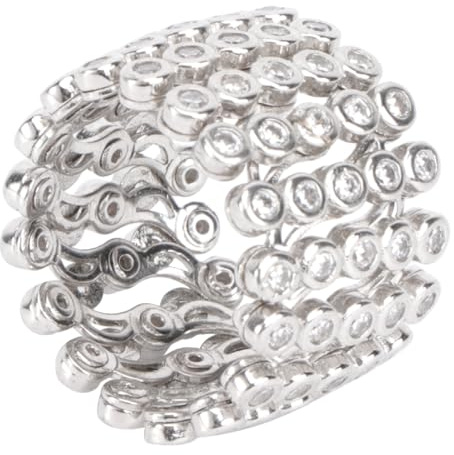 Happyyami Pulsera de anillo plegable retráctil pulsera elástica Rhinestone pulsera anillo bridal rhinestone pulsera joyería de novia joyería para mujer dama, Metal