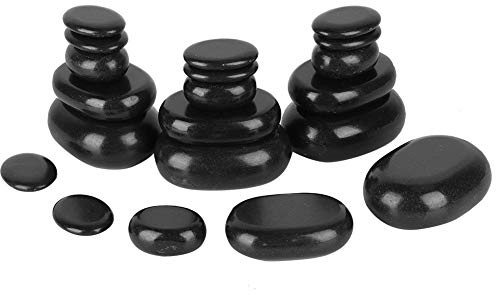 Estink Basalt Massage Stenar Set, 20 Stycken, Het Spa Sten, Återfuktar Huden och Lindrar Mental Stress